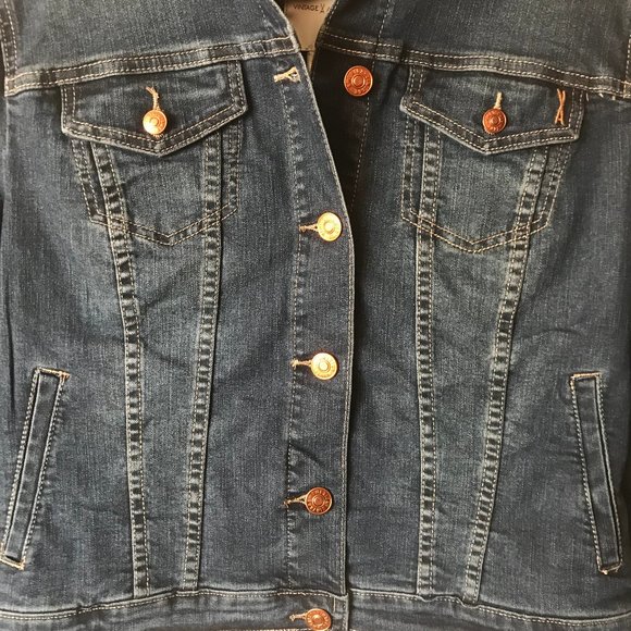 NWT Vintage America Denim Jacket Small Stretch S - Picture 11 of 14